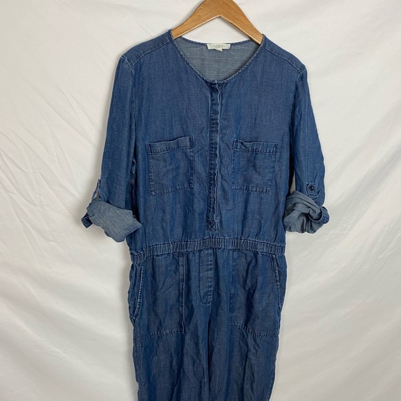 Ann Taylor Loft Denim Coverall Jumpsuit Medium 🌿 - Picture 4 of 12